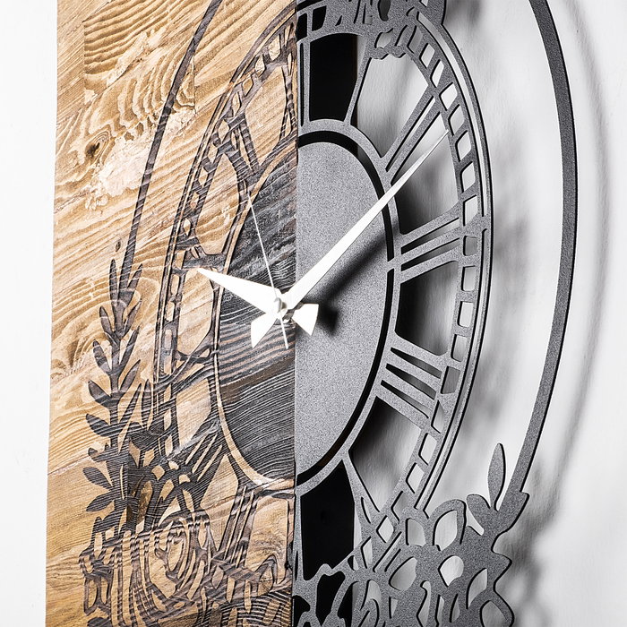 Wallity Wooden Clock 14 Nogal y Negro